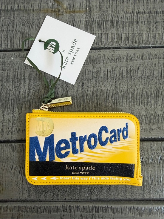 kate spade Handbags - kate spade Yellow MetroCard Graphic Zip Wallet